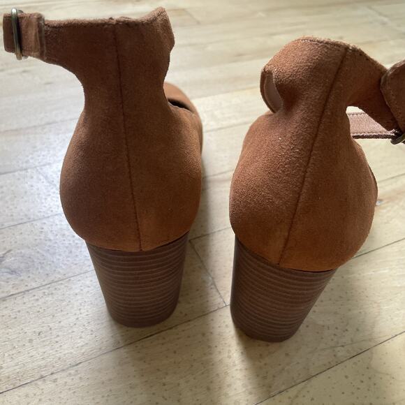 Lucky Brand Kalicia Womens Adjustable Suede Pumps‎ Brown Size US 9M / 40 EUC - Picture 6 of 9